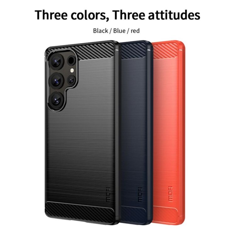 Силиконовый (TPU) чехол MOFI Carbon Fiber для Samsung Galaxy S25 Ultra (S938) - Black: фото 7 из 9