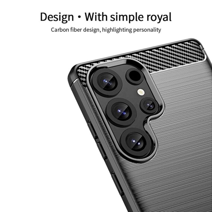 Силиконовый (TPU) чехол MOFI Carbon Fiber для Samsung Galaxy S25 Ultra (S938) - Black: фото 4 из 9