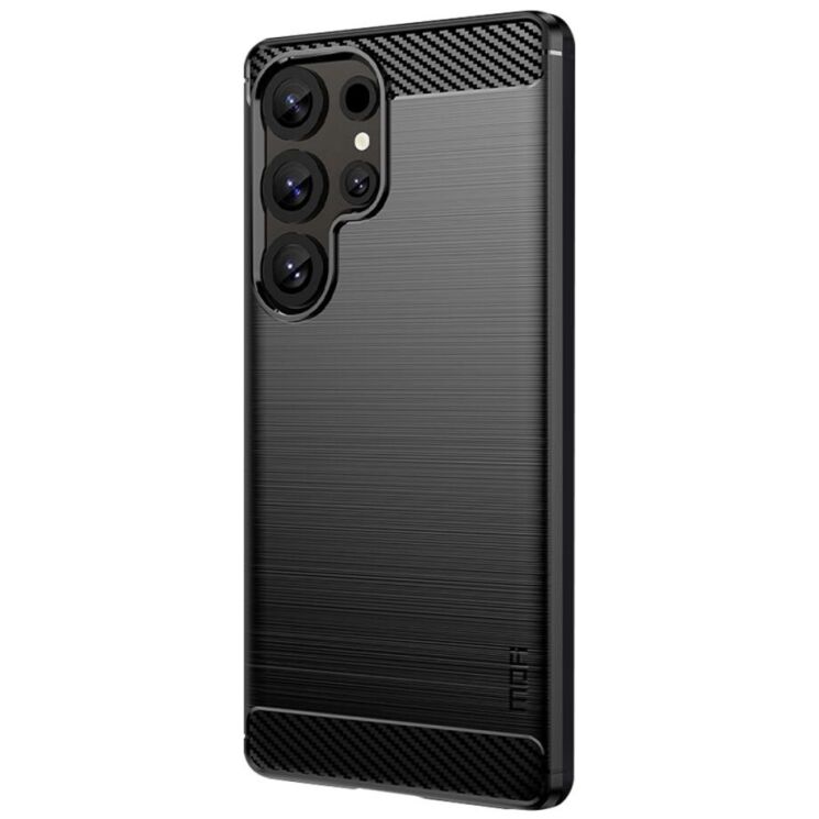 Силиконовый (TPU) чехол MOFI Carbon Fiber для Samsung Galaxy S25 Ultra (S938) - Black: фото 1 из 9