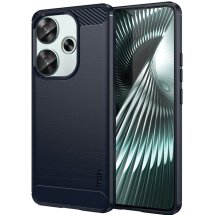 Силиконовый (TPU) чехол MOFI Carbon Fiber для Xiaomi Poco F6 - Blue: фото 1 из 9