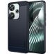 Силиконовый (TPU) чехол MOFI Carbon Fiber для Xiaomi Poco F6 - Blue (355048L). Фото 1 из 9