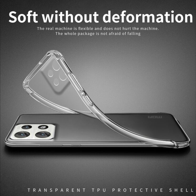 Силиконовый (TPU) чехол MOFI Thin Guard для Motorola Edge 50 Neo - Transparent: фото 4 из 11