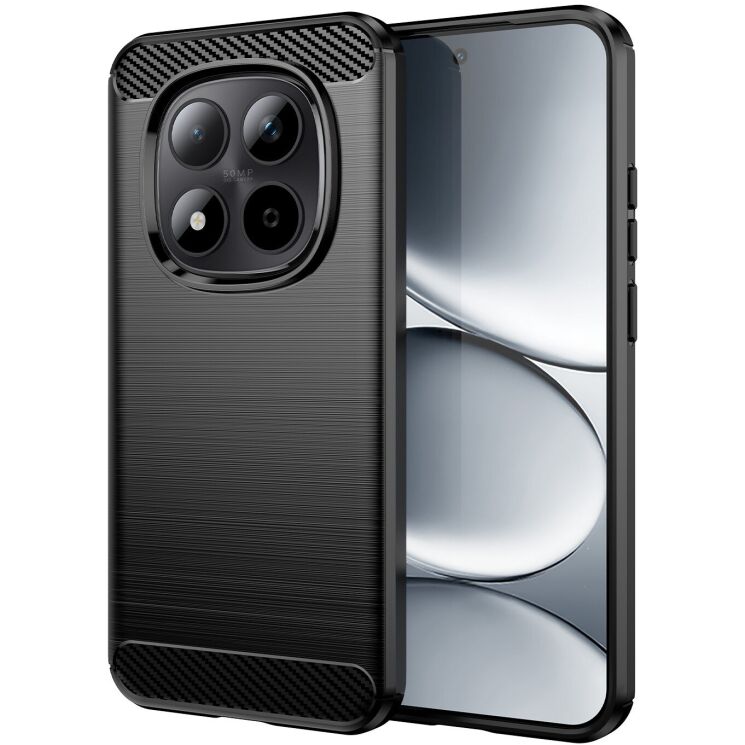 Силіконовий (TPU) чохол UniCase Carbon для Xiaomi Redmi Note 15 Pro 5G - Black: фото 1 з 8