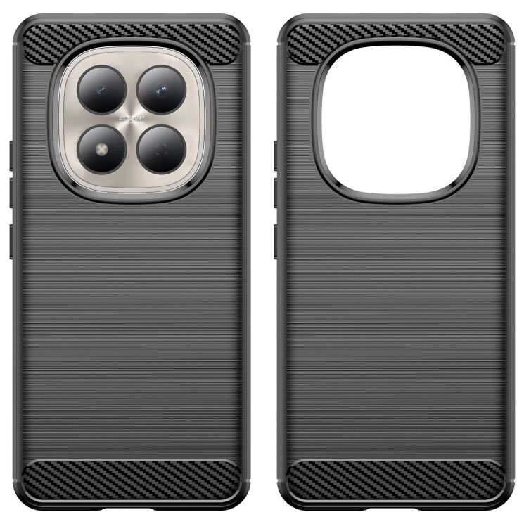 Силиконовый (TPU) чехол UniCase Carbon для Xiaomi Redmi Note 15 Pro - Black: фото 2 из 10