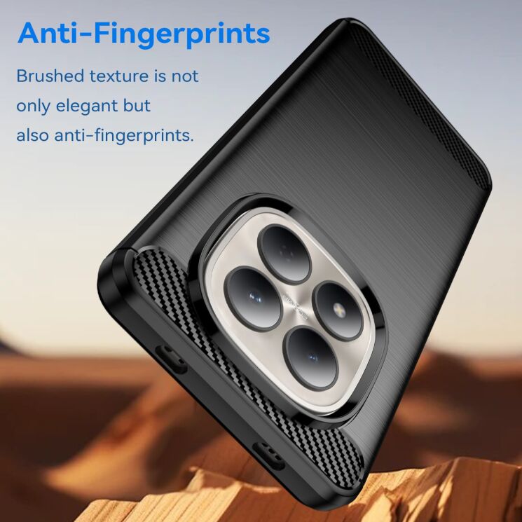 Силиконовый (TPU) чехол UniCase Carbon для Xiaomi Redmi Note 15 Pro - Blue: фото 5 из 10