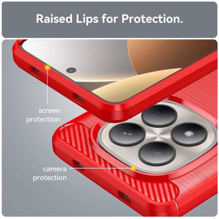 Силиконовый (TPU) чехол UniCase Carbon для Xiaomi Redmi Note 15 Pro - Blue: фото 8 из 10