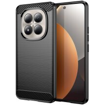 Силиконовый (TPU) чехол UniCase Carbon для Xiaomi Redmi Note 15 Pro - Black: фото 1 из 10
