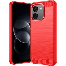 Силиконовый (TPU) чехол UniCase Carbon для Xiaomi Redmi Note 17 Pro Max - Red: фото 1 из 9