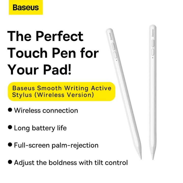 Стилус Baseus Smooth Writing Active Stylus (Wireless Version) SXBC000102 - White: фото 7 з 14