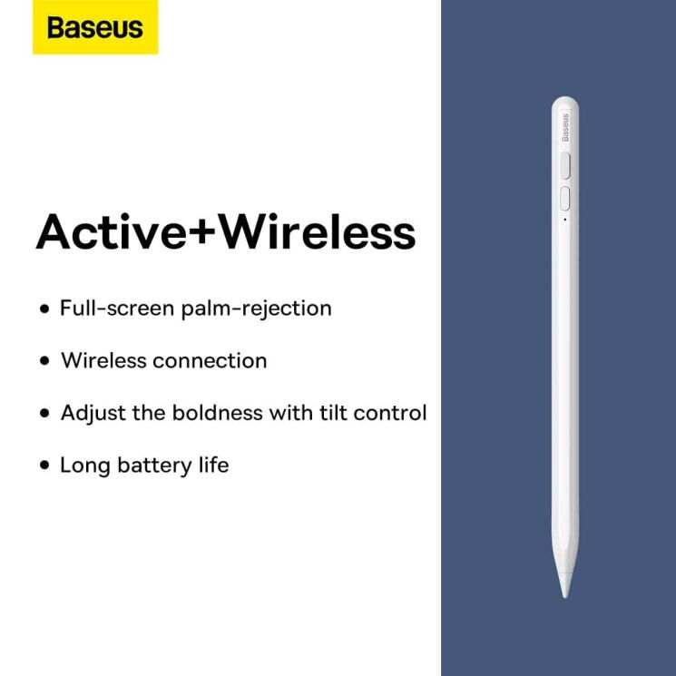 Стилус Baseus Smooth Writing Active Stylus (Wireless Version) SXBC000102 - White: фото 8 из 14