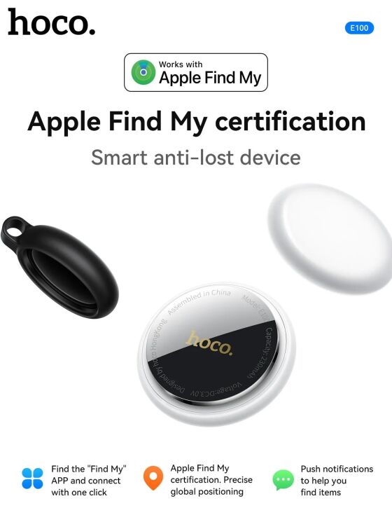 Трекер Hoco E100 Smart Finder - Black: фото 8 з 11