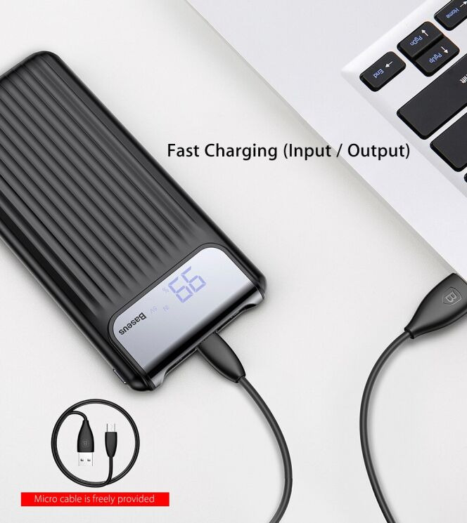 Внешний аккумулятор&nbsp;Baseus Thin (10000mAh) PPYZ-C01 - Black: фото 11 из 19