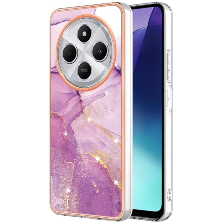 Захисний чохол Deexe Marble Case для Xiaomi Redmi 14C / Redmi A4 5G / Poco C75 - Light Purple: фото 1 из 6