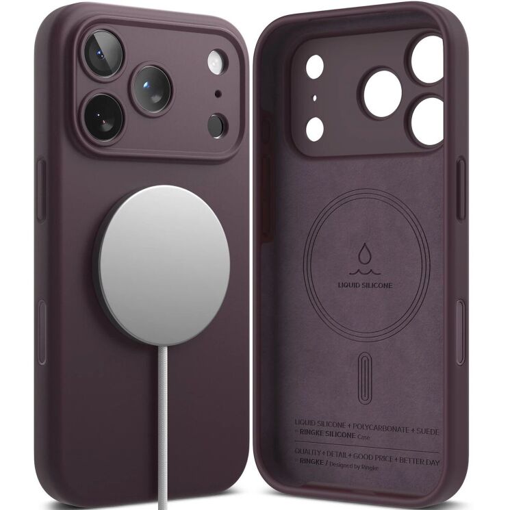 Защитный чехол Ringke Silicone Magnetic для iPhone 18 Pro Max (8800380462144) - Dark Cherry: фото 1 из 15