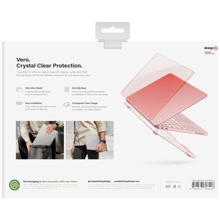 Защитная накладка UNIQ Vero Ultra Slim Clear Case для MacBook Neo (2026) UNIQ-MBNEO-VEROTBLU - Pink (236723P) Защитная накладка UNIQ Vero Ultra Slim Clear Case для MacBook Neo (2026) UNIQ-MBNEO-VEROTBLU - Pink: фото 3 из 3