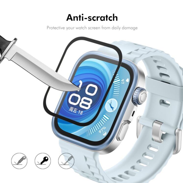 Защитная пленка ENKAY 3D Curved Film для Huawei Watch Fit 4 Pro - Transparent: фото 5 из 7