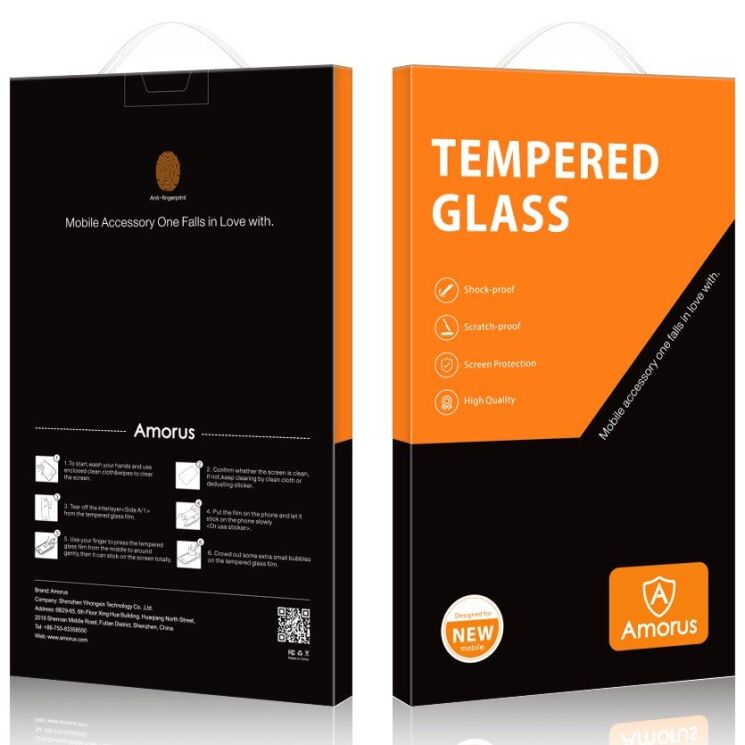 Защитное стекло AMORUS Full Glue Tempered Glass для Apple iPhone 17 Pro Max - Black: фото 8 из 8