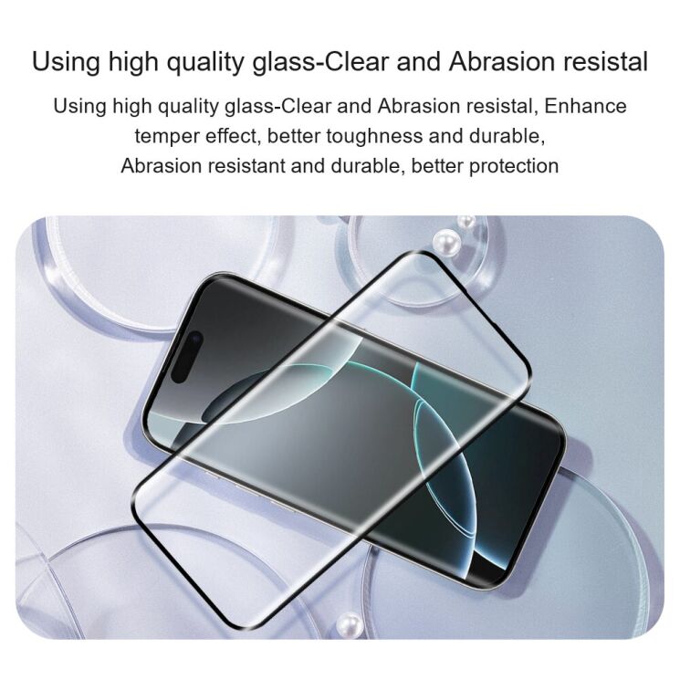 Защитное стекло AMORUS Full Glue Tempered Glass для Apple iPhone 17 Pro Max - Black: фото 6 из 8