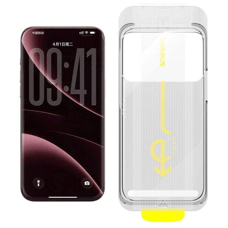 Захисне скло BASEUS Crystalline Series для iPhone 18 Pro Max / 17 Pro Max - Black: фото 2 з 5