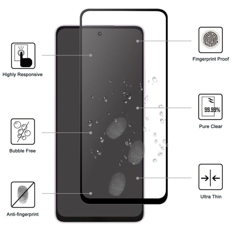 Захисне скло Deexe Full Glue Coverage для Oppo A5 Pro (4G/5G) - Black: фото 2 з 4