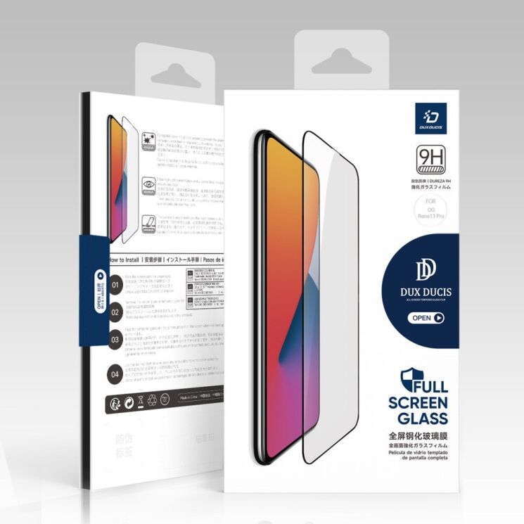 Защитное стекло DUX DUCIS Full Coverage для OPPO Reno 13 Pro 5G - Black: фото 7 из 7
