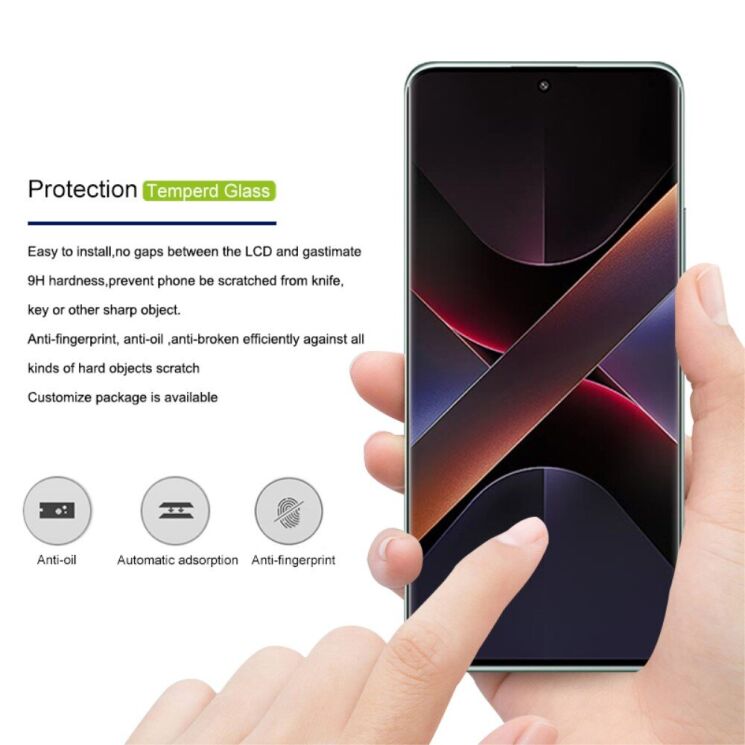 Защитное стекло MOCOLO 3D Curved Full Size для Xiaomi Poco X7 - Black: фото 3 из 9