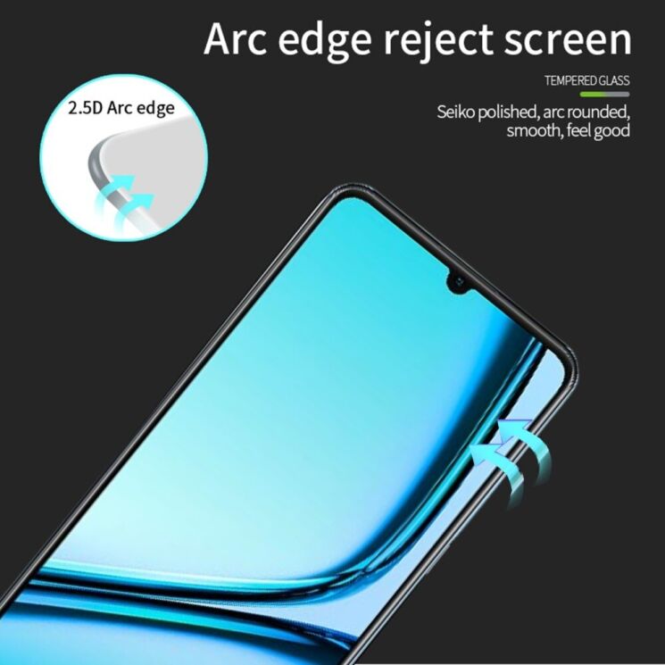 Защитное стекло PINWUYO Full Glue Cover для Realme Note 50 - Black: фото 5 из 13