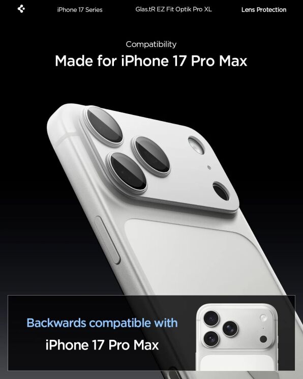 Захисне скло Spigen Optik Pro XL EZ Fit для iPhone 17 Pro Max (AGL10652) - Silver: фото 5 з 10