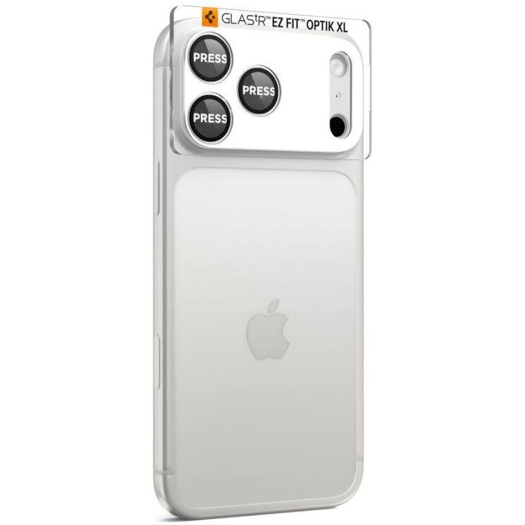 Захисне скло Spigen Optik Pro XL EZ Fit для iPhone 17 Pro Max (AGL10652) - Silver: фото 3 з 10