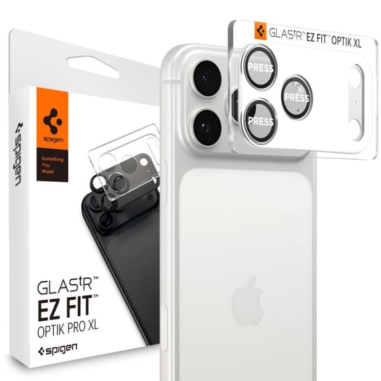 Захисне скло Spigen Optik Pro XL EZ Fit для iPhone 17 Pro Max (AGL10652) - Silver: фото 1 з 10