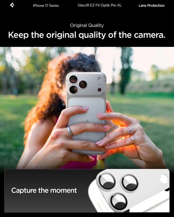 Захисне скло Spigen Optik Pro XL EZ Fit для iPhone 17 Pro Max (AGL10652) - Silver: фото 6 з 10