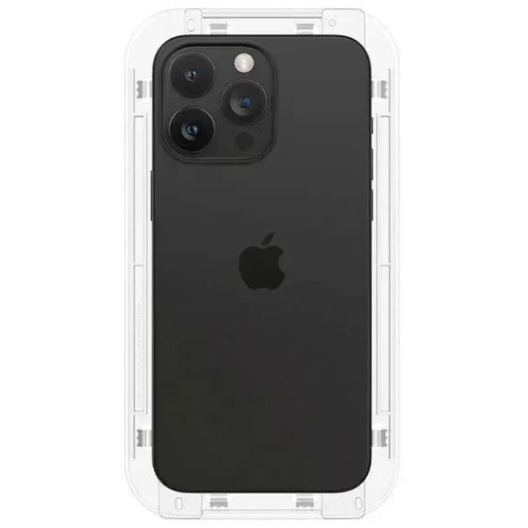 Защитное стекло Spigen (SGP) Glas.tR SLIM HD для Apple iPhone 15 Pro Max - Black: фото 7 из 13