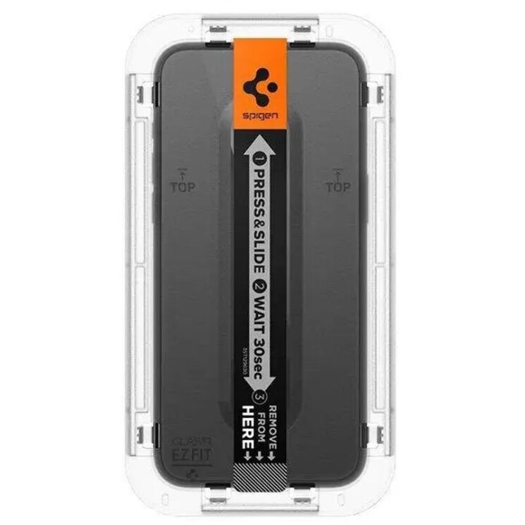 Защитное стекло Spigen (SGP) Glas.tR SLIM HD для Apple iPhone 15 Pro Max - Black: фото 6 из 13