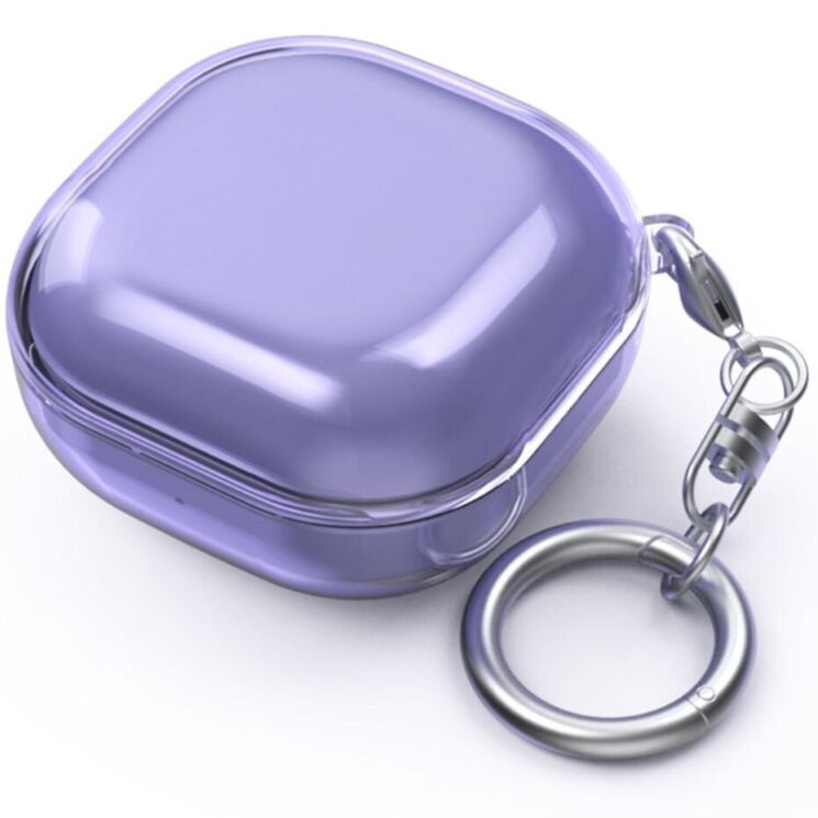 Защитный чехол AHASTYLE Crystal Case для Samsung Galaxy Buds Live / Buds Pro / Buds 2 / Buds 2 Pro / Buds FE - Transparent Purple: фото 1 из 7