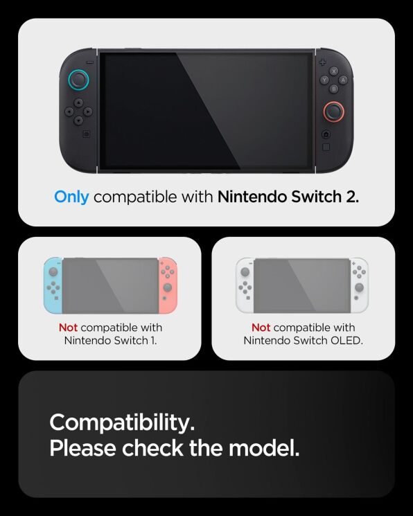 Захисний чохол Caseology Dual Grip by Spigen для Nintendo Switch 2 (ACS09310) - Black: фото 3 з 8