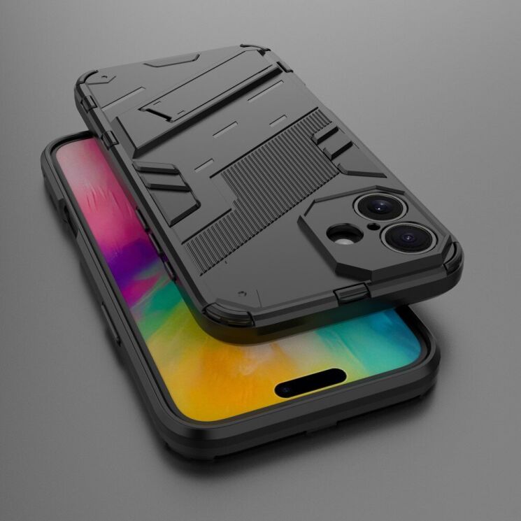 Захисний чохол Deexe Bibercas для Apple iPhone 16 - Black: фото 3 з 6