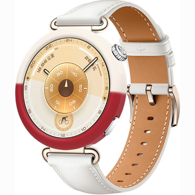 Захисний чохол Deexe Color Frame для Huawei Watch GT 6 (41mm) - Starlight / Red (423303SR) Захисний чохол Deexe Color Frame для Huawei Watch GT 6 (41mm) - Starlight / Red: фото 3 з 4