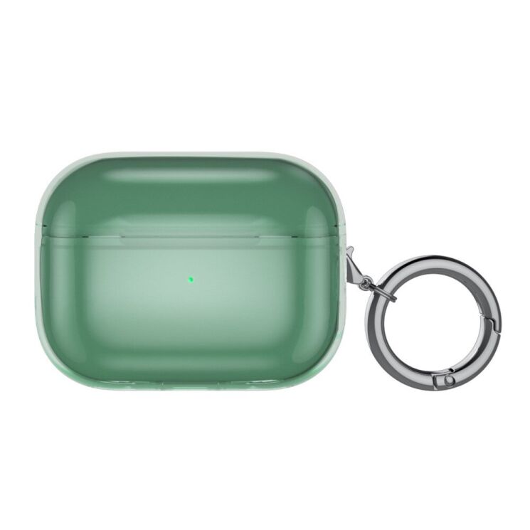 Захисний чохол Deexe Crystal Color для Apple AirPods Pro 2 - Transparent Green: фото 1 з 5