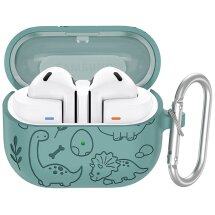 Захисний чохол Deexe Dinosaur Design для Samsung Galaxy Buds 3 / Buds 3 Pro - Dark Green: фото 1 з 7