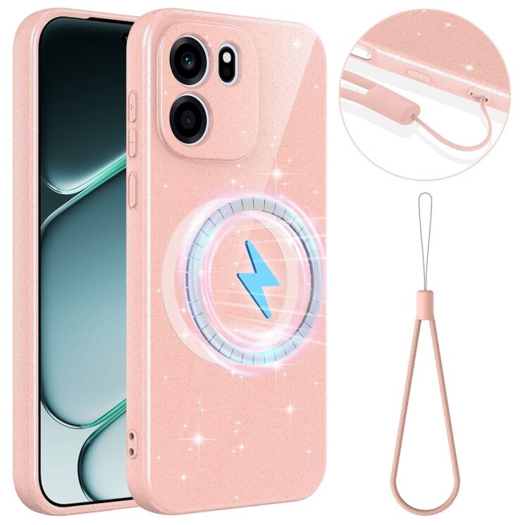 Защитный чехол Deexe Glitter Case with MagSafe для OnePlus Nord CE6 - Pink: фото 1 из 7