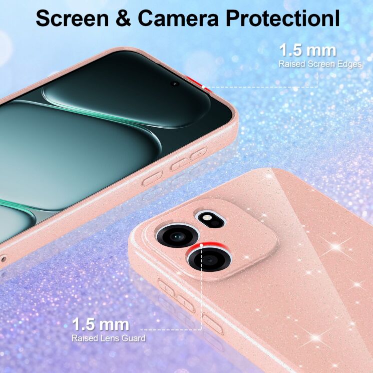 Защитный чехол Deexe Glitter Case with MagSafe для OnePlus Nord CE6 - Pink: фото 2 из 7