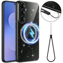 Защитный чехол Deexe Glitter Case with MagSafe для Samsung Galaxy S26 FE - Black: фото 1 из 8