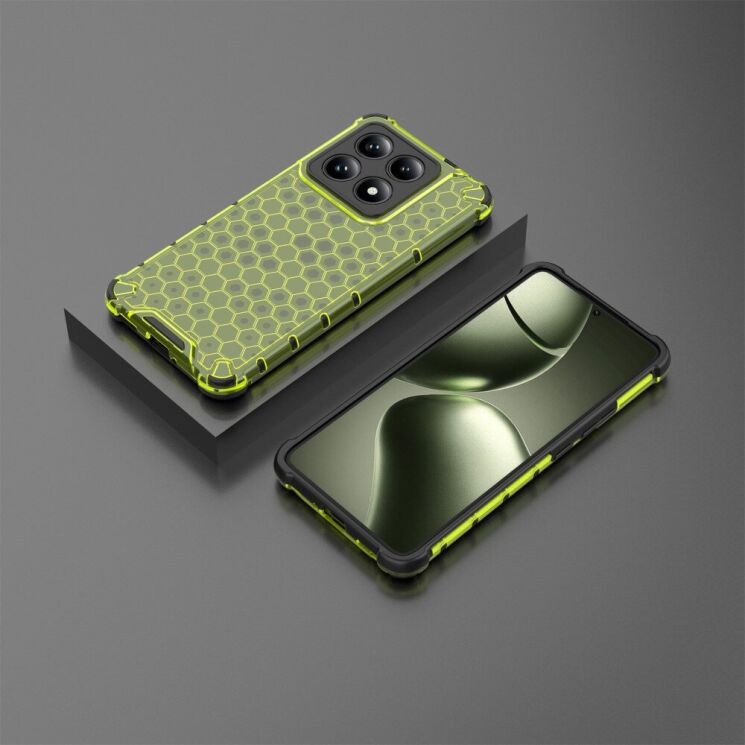 Захисний чохол Deexe Honeycomb Series для Xiaomi 14T - Green: фото 2 з 5