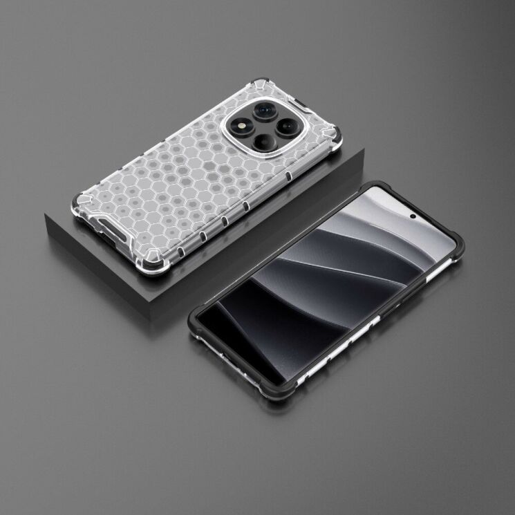 Защитный чехол Deexe Honeycomb Series для Xiaomi Redmi Note 14 Pro - Grey: фото 2 из 5