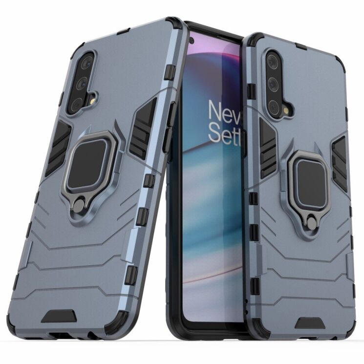 Чехол с подставкой Deexe Hybrid Case для OnePlus Nord CE - Blue: фото 1 из 8