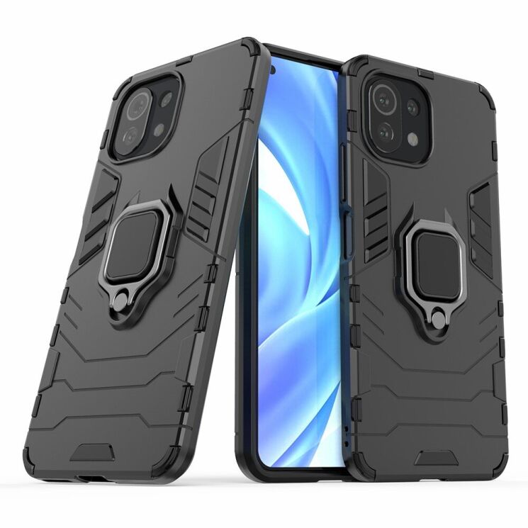 Защитный чехол Deexe Hybrid Case для Xiaomi Mi 11 Lite / 11 Lite NE - Black: фото 2 из 9