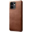 Защитный чехол Deexe Leather Back Cover для OPPO Reno 13 F/FS 5G - Brown (377914Z)