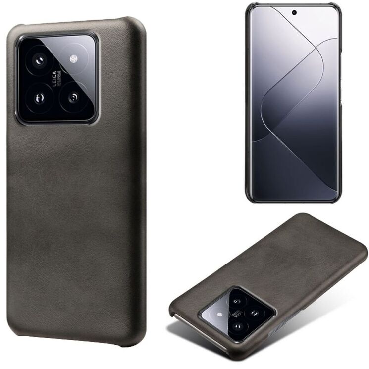 Захисний чохол Deexe Leather Back Cover для Xiaomi 14 - Black: фото 2 з 4
