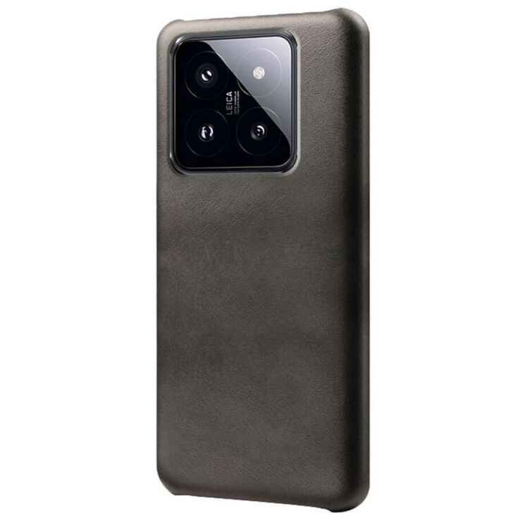 Захисний чохол Deexe Leather Back Cover для Xiaomi 14 - Black: фото 1 з 4