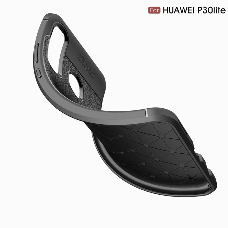Захисний чохол Deexe Leather Cover для Huawei P30 Lite - Black: фото 14 з 14